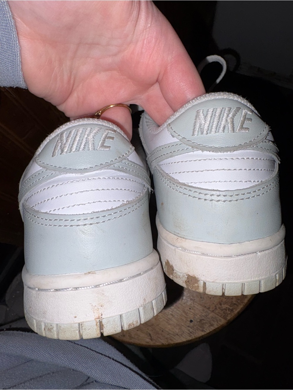 Nike Kids Low-Top Sneakers in Pale Blue and White